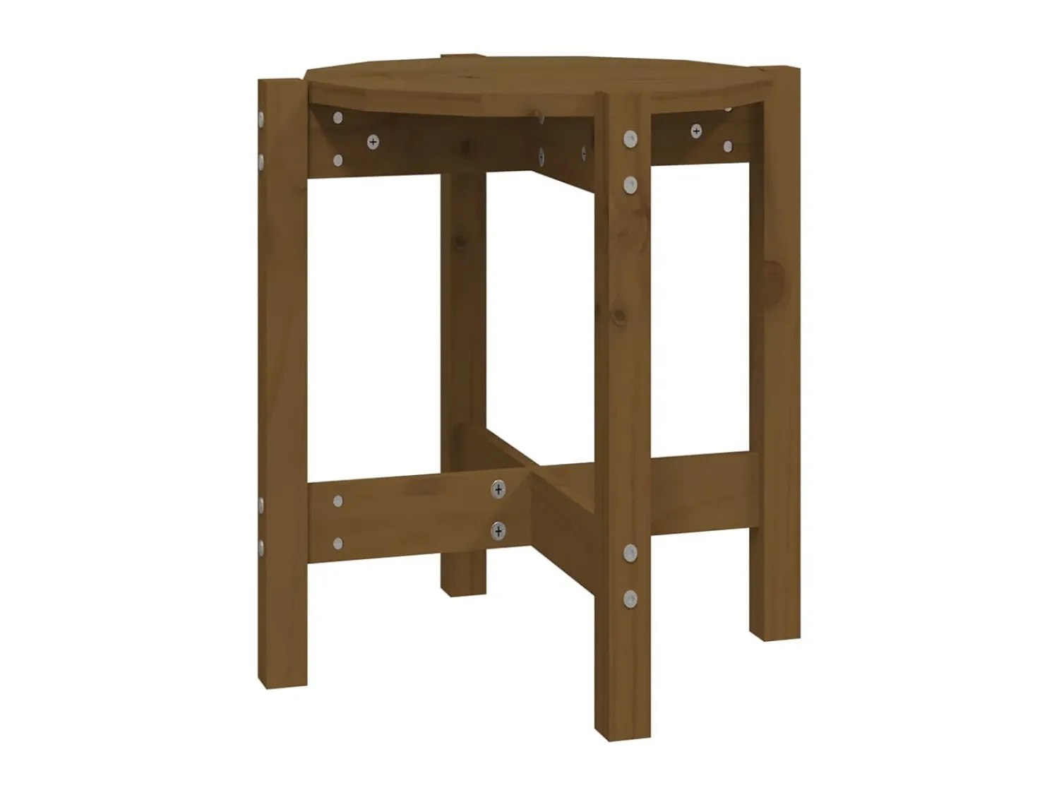 Mesa De Apoio* Mesa de centro Ø 42,5x45 cm madeira pinho maciça -mel PT192519 Castanho
