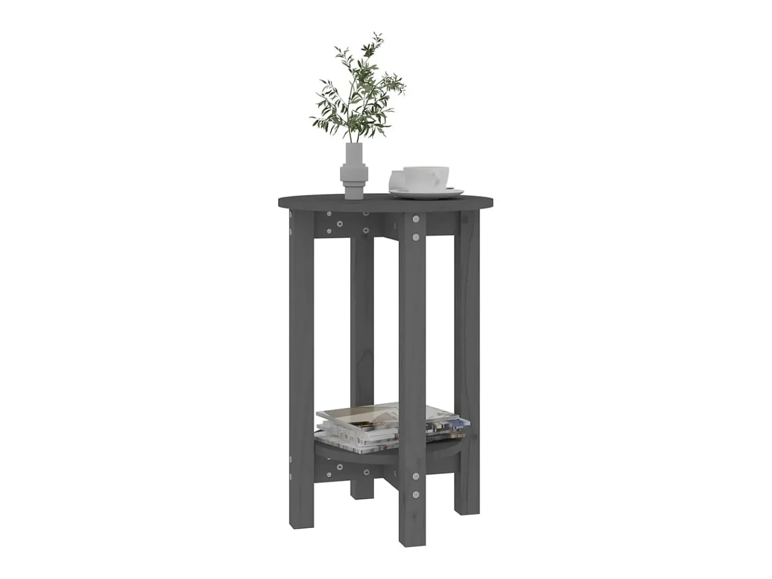 Sale Mesa de centro Ø 40x60 cm madeira de pinho maciça PT758607 Cinzento
