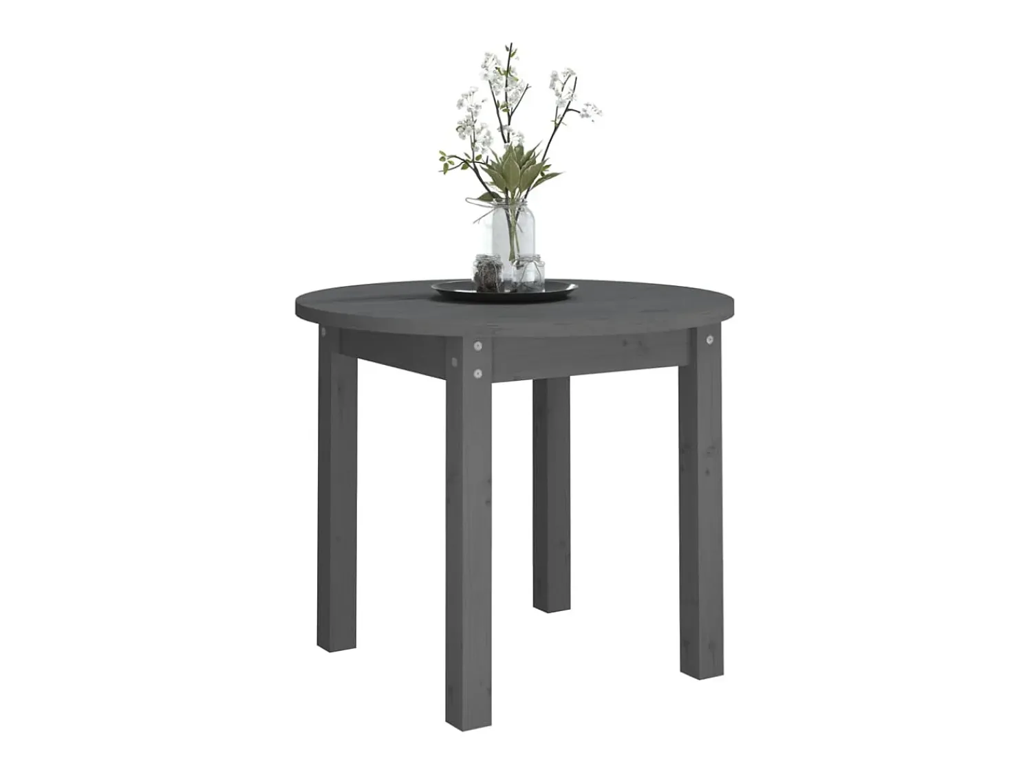 Mesa De Centro* Mesa de centro Ø 55x45 cm madeira de pinho maciça PT899307 Cinzento
