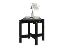 Mesa De Apoio* Mesa de centro Ø 52,5x45 cm madeira de pinho maciça PT126214 Preto