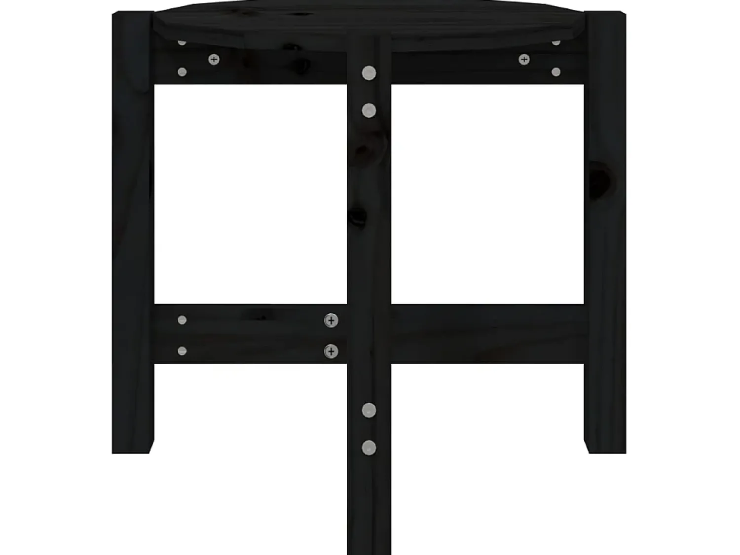 Mesa De Apoio* Mesa de centro Ø 52,5x45 cm madeira de pinho maciça PT126214 Preto