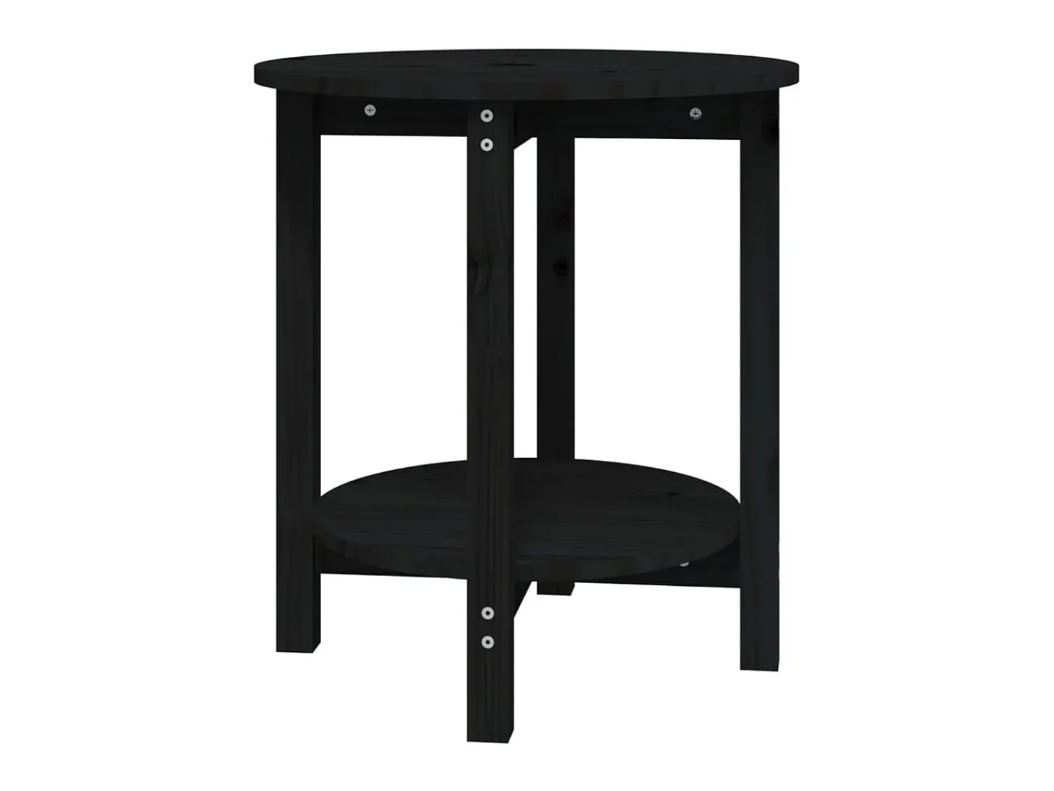 Mesa De Apoio* Mesa de centro Ø 55x60 cm madeira de pinho maciça PT705144 Preto