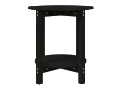 Mesa De Apoio* Mesa de centro Ø 55x60 cm madeira de pinho maciça PT705144 Preto