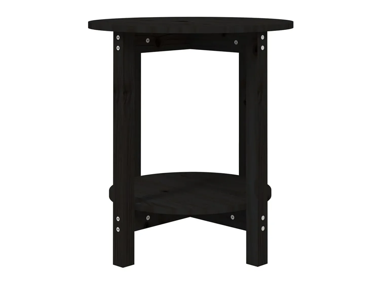 Mesa De Apoio* Mesa de centro Ø 55x60 cm madeira de pinho maciça PT705144 Preto