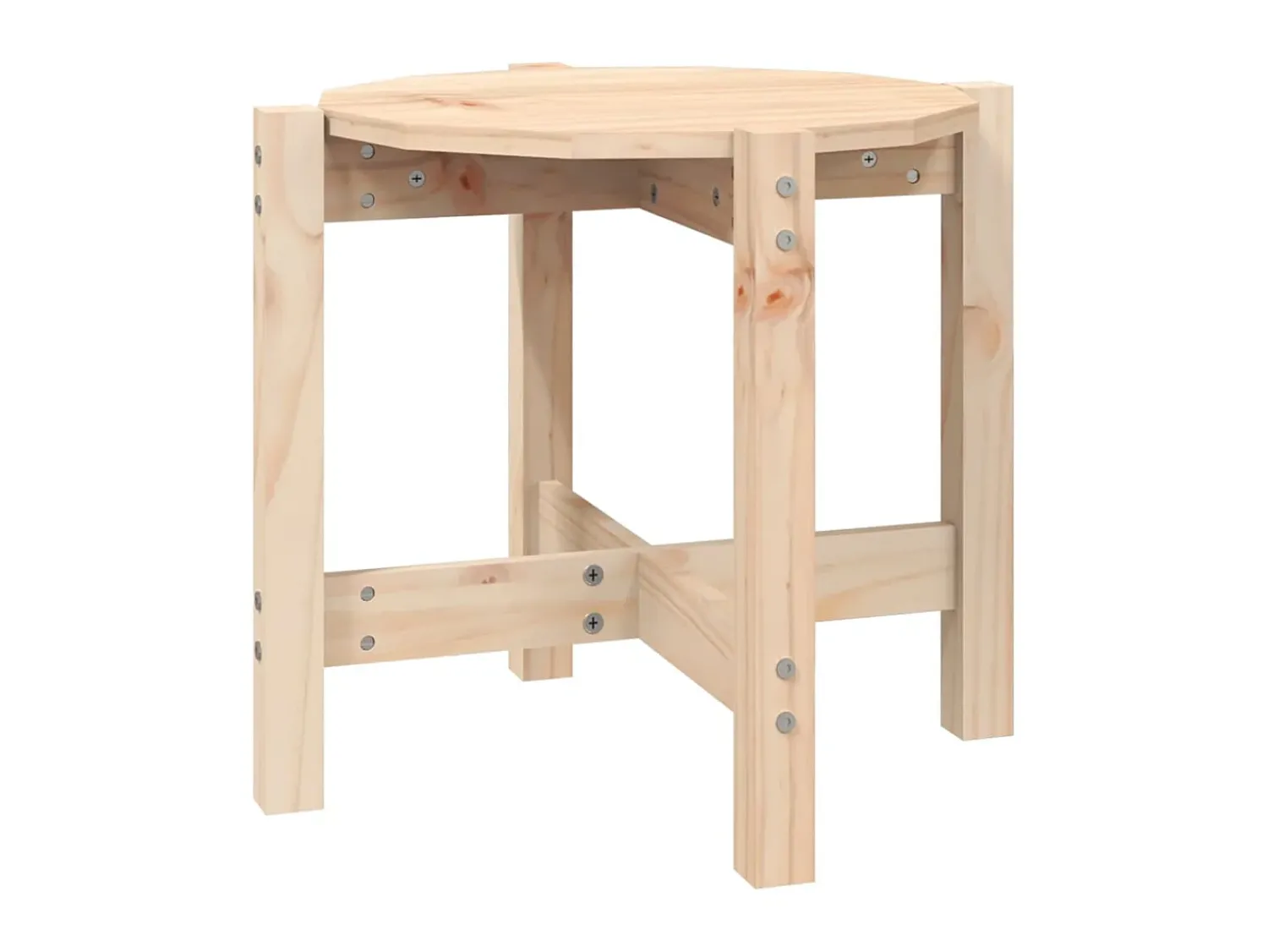 Mesa de centro Ø 52,5x45 cm madeira de pinho maciça PT622147^ Mesa De Apoio