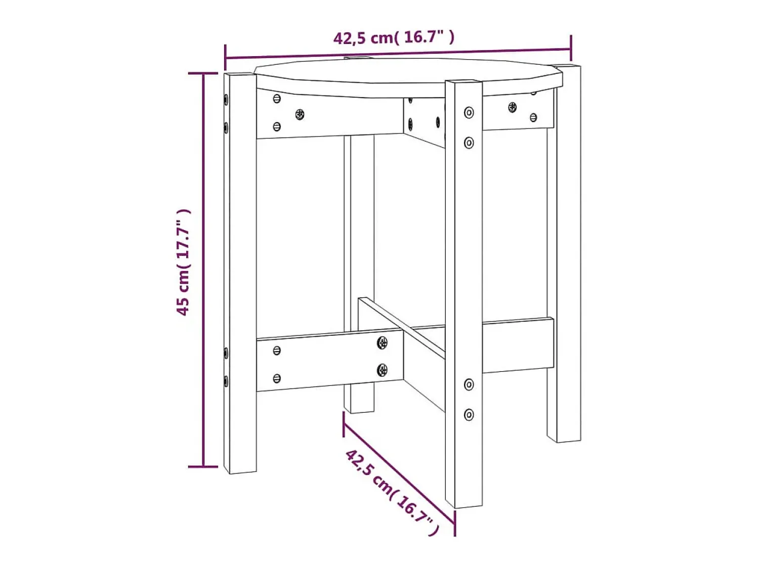 vidaxl Mesa de centro Ø 42,5x45 cm madeira pinho maciça castanho-mel^ Mesa De Centro