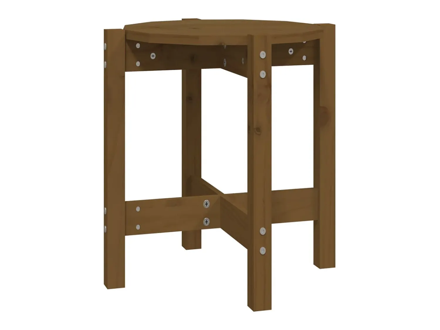 vidaxl Mesa de centro Ø 42,5x45 cm madeira pinho maciça castanho-mel^ Mesa De Centro