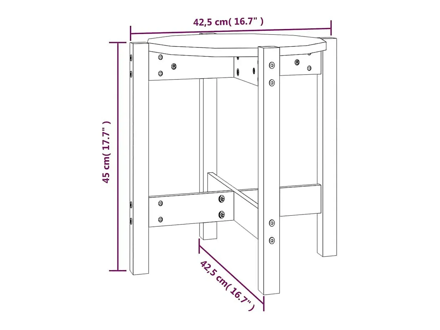 vidaxl Mesa de centro Ø 42,5x45 cm madeira pinho maciça castanho-mel^ Mesa De Centro