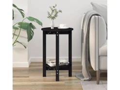 Mesa De Centro| Mesa de centro Ø 40x60 cm madeira de pinho maciça PT370441 Preto