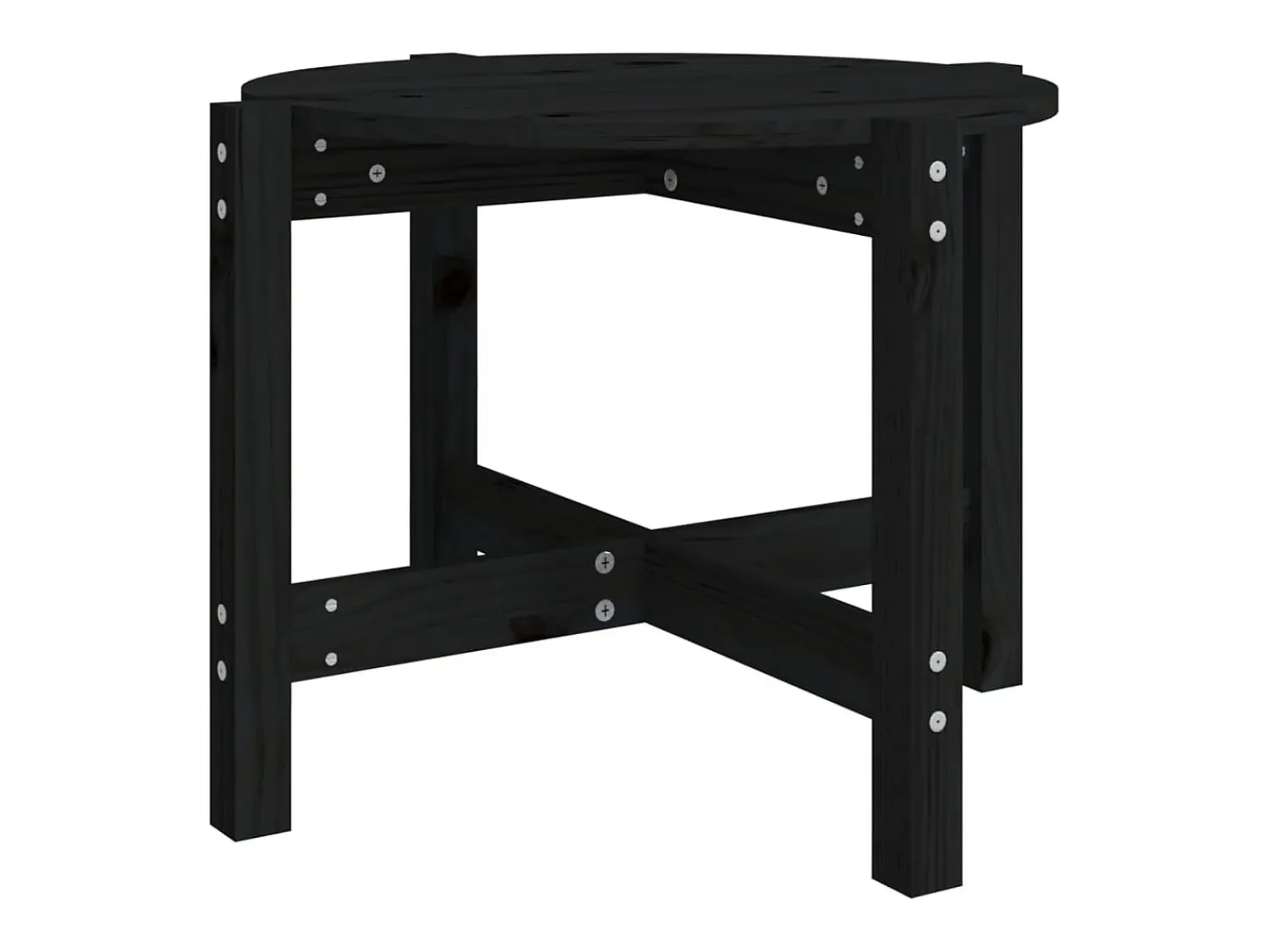 Mesa De Centro*vidaxl Mesa de centro Ø 62,5x45 cm madeira de pinho maciça Preto