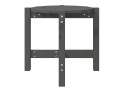 Mesa De Apoio* Mesa de centro Ø 52,5x45 cm madeira de pinho maciça PT593542 Cinzento