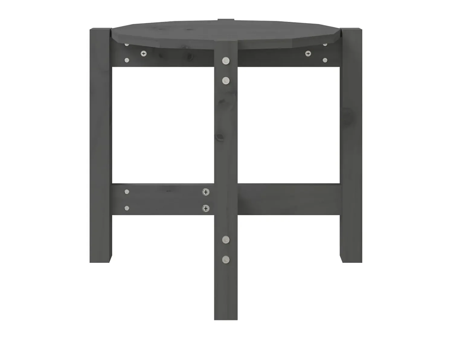 Mesa De Apoio* Mesa de centro Ø 52,5x45 cm madeira de pinho maciça PT593542 Cinzento