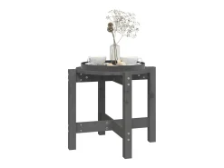 Mesa De Apoio* Mesa de centro Ø 52,5x45 cm madeira de pinho maciça PT593542 Cinzento