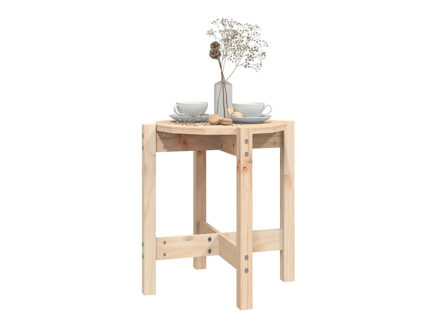 Hot vidaxl Mesa de centro Ø 42,5x45 cm madeira de pinho maciça Natural claro