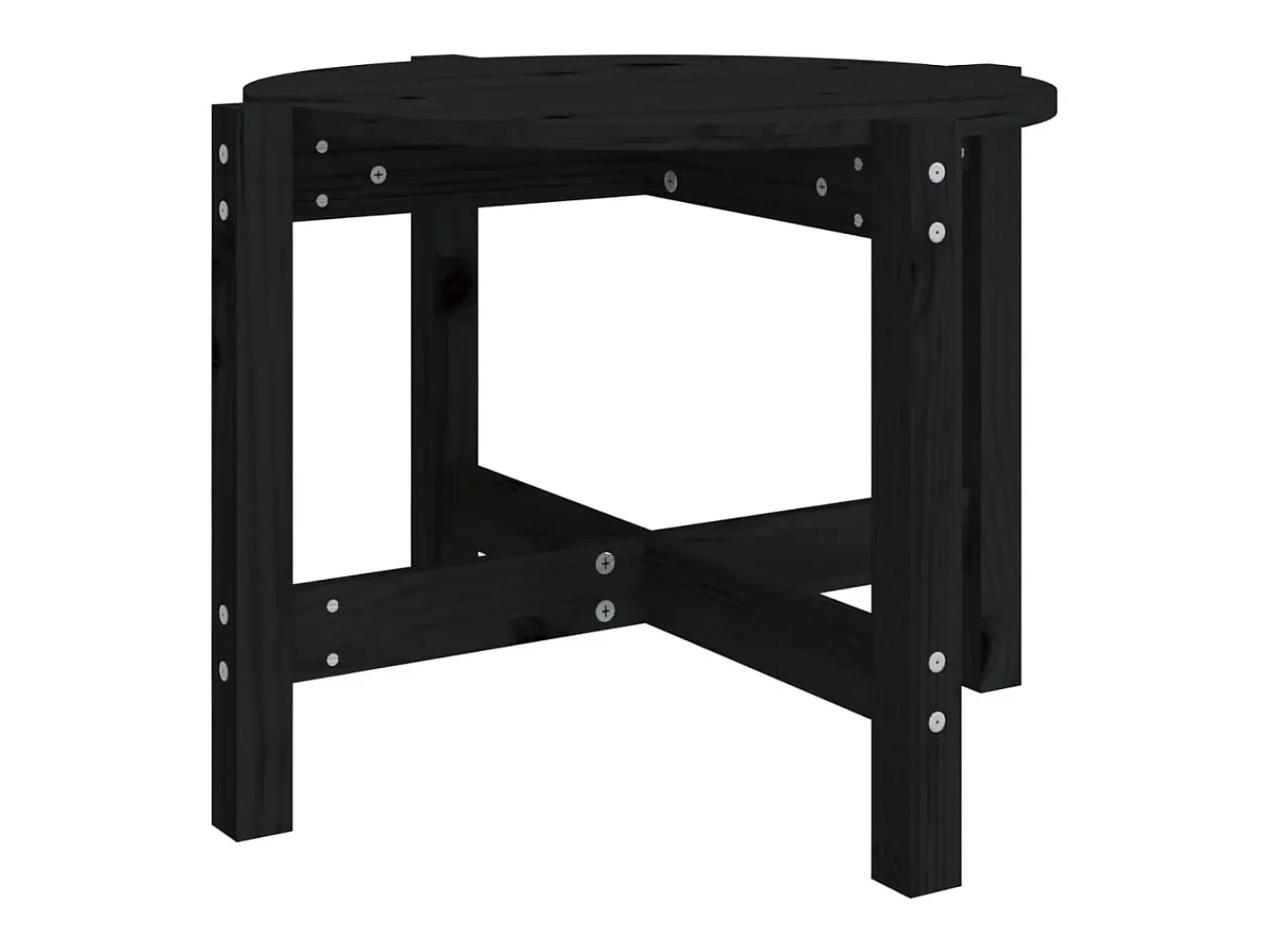 Mesa De Centro* Mesa de centro Ø 62,5x45 cm madeira de pinho maciça PT835312 Preto