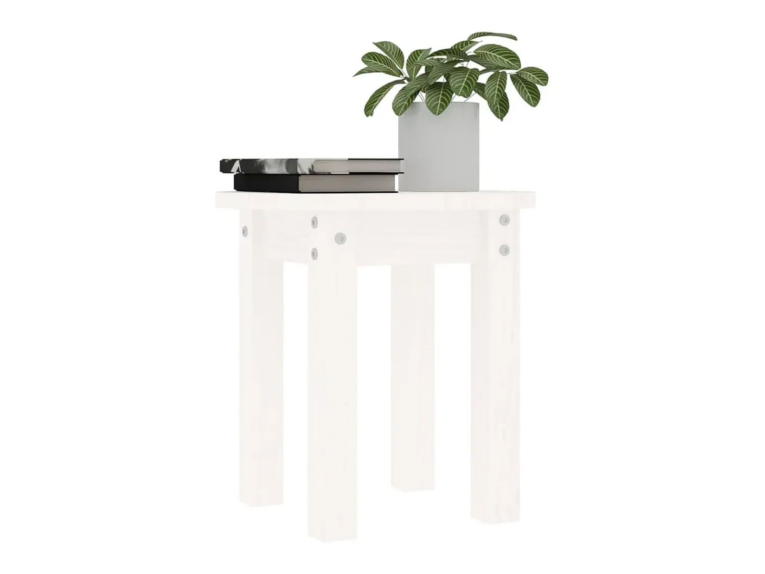 Mesa De Centro| Mesa de centro Ø 35x35 cm madeira de pinho maciça PT504725 Branco
