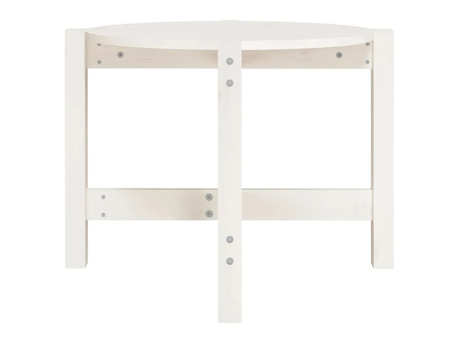 Mesa De Centro| Mesa de centro Ø 62,5x45 cm madeira de pinho maciça PT269732 Branco