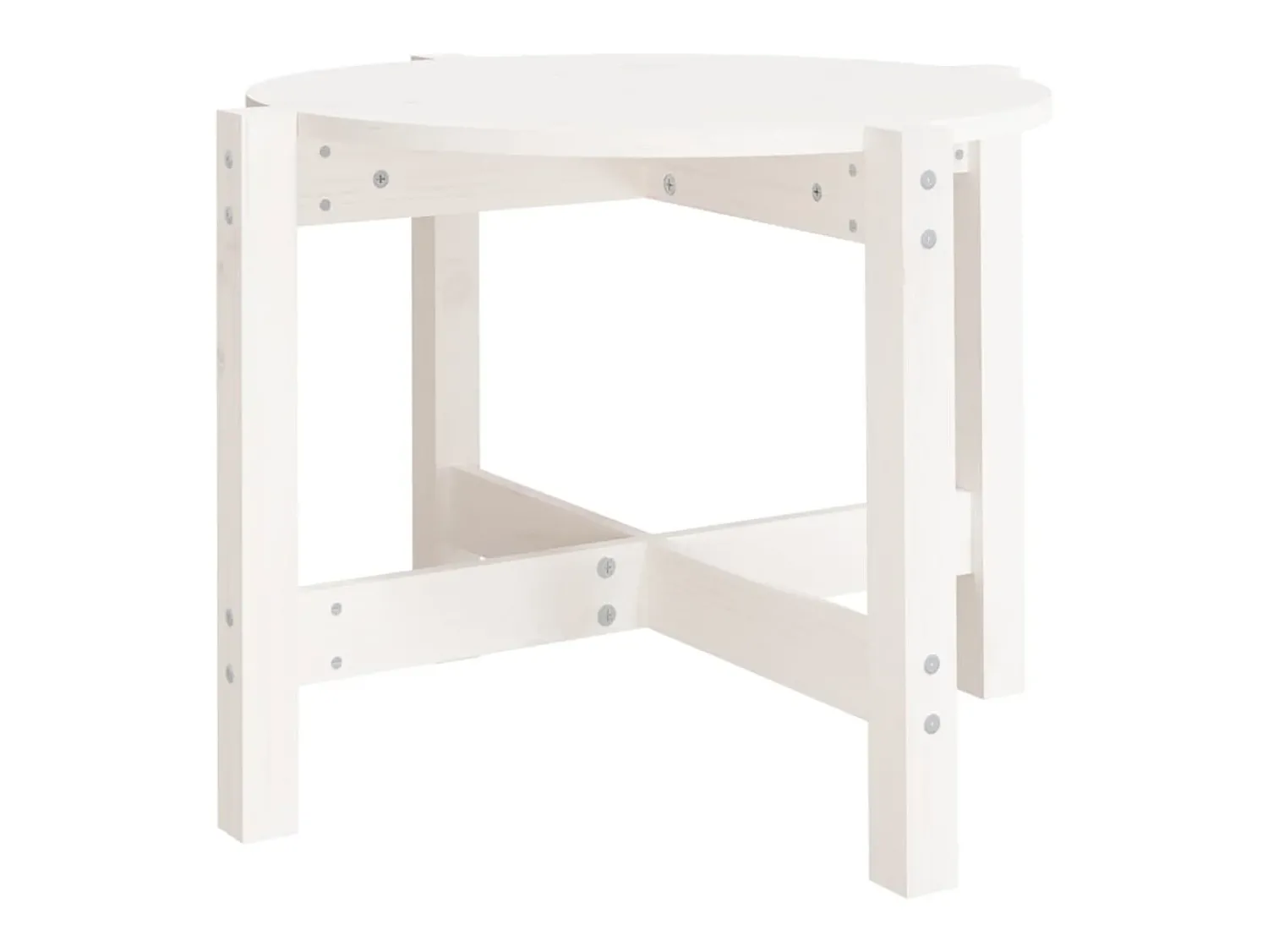 Mesa De Centro| Mesa de centro Ø 62,5x45 cm madeira de pinho maciça PT269732 Branco