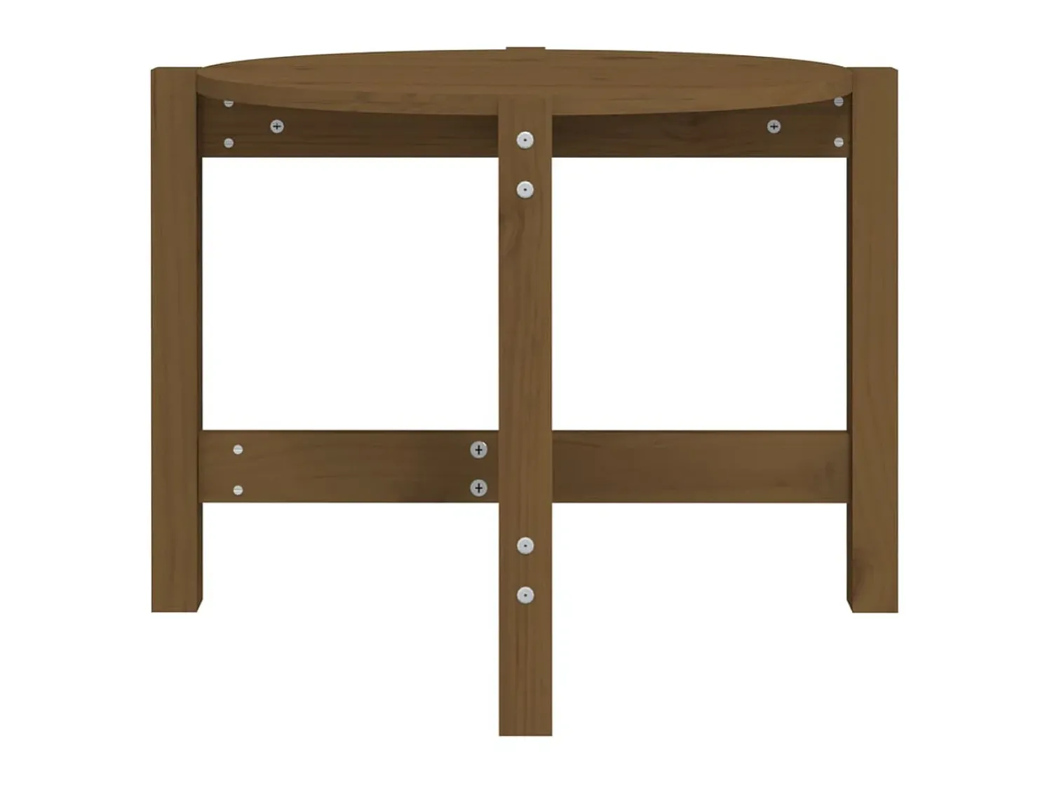 Mesa De Centro* Mesa de centro Ø 62,5x45 cm madeira pinho maciça -mel PT948664 Castanho