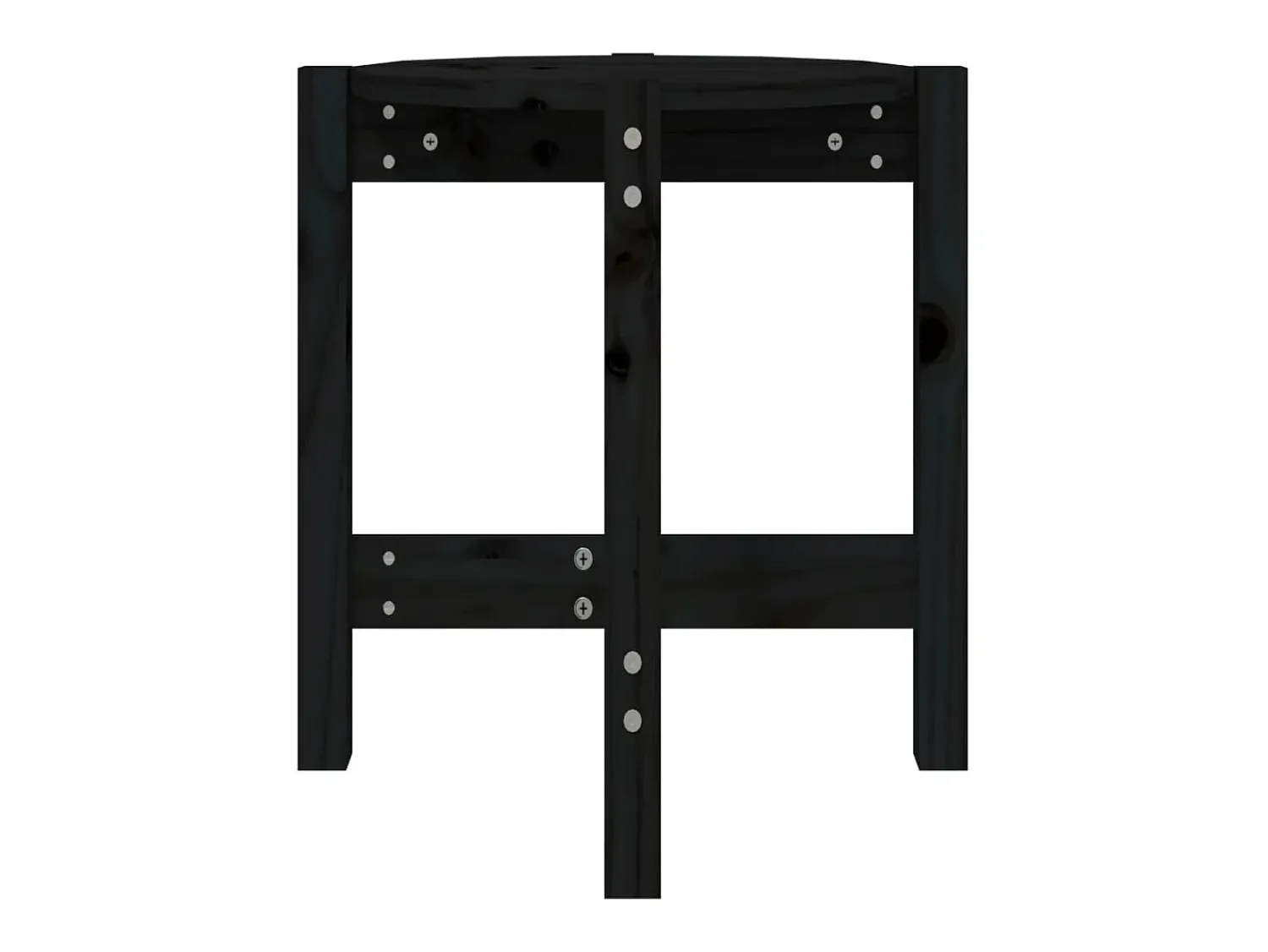 Mesa De Apoio| Mesa de centro Ø 42,5x45 cm madeira de pinho maciça PT349351 Preto
