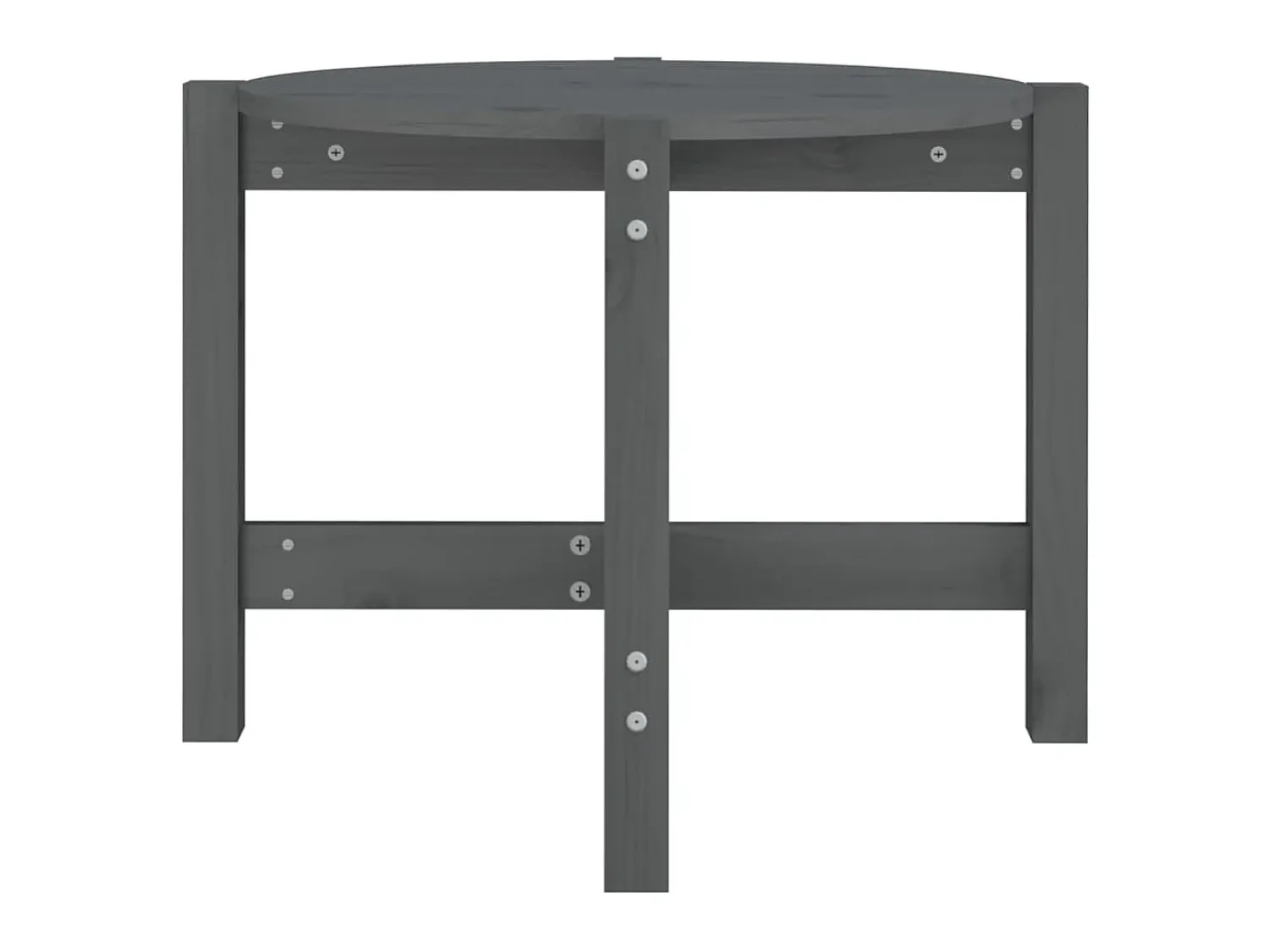 Mesa De Centro* Mesa de centro Ø 62,5x45 cm madeira de pinho maciça PT824567 Cinzento