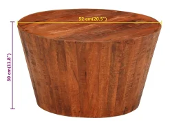 vidaxl Mesa de centro Ø 52x30 madeira de mangueira áspera maciça^ Mesa De Centro