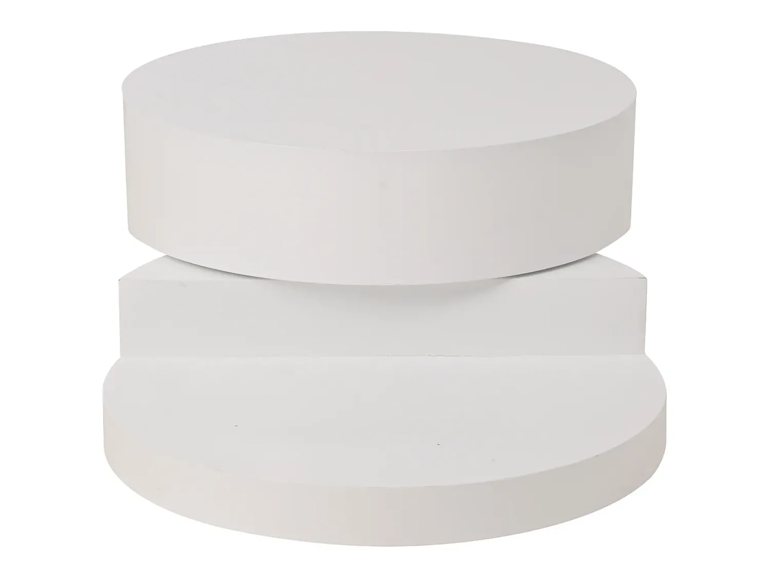 Mesa De Centro| Mesa de centro - 70x70x35,5cm - Tampo giratório 360° - com faixa de LED de 16 cores - Branca Branco