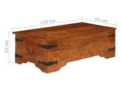 Mesa De Centro*vidaxl Mesa de centro acácia maciça c/ acabamento a mel 110x55x35 cm Natural claro