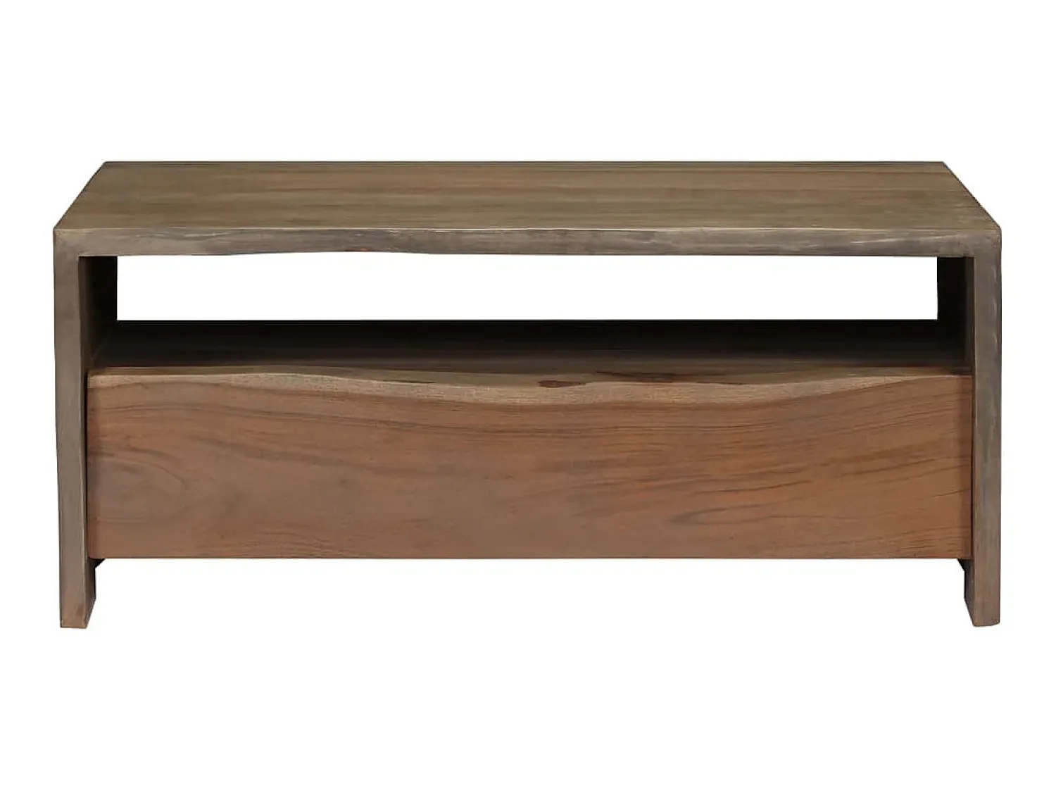 Mesa de centro acácia maciça arestas vivas 90x50x40 cm PT731236^ Mesa De Centro