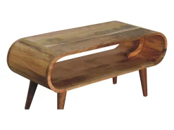 Mesa De Centro* Mesa de centro Amaya em carvalho nórdico. Bege