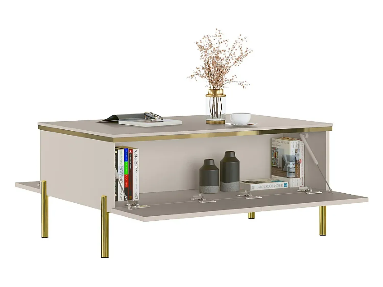 Mesa De Centro| Mesa de Centro AMBIHOME ALURA - Caxemira, C90xP60xA48cm Bege