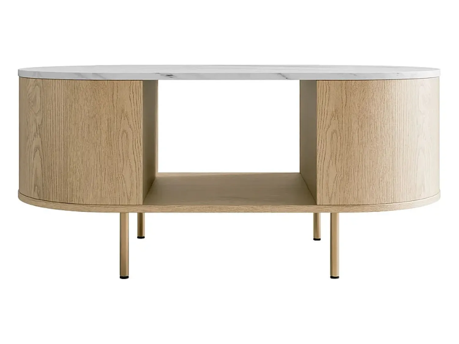 New Mesa de Centro AMBIHOME DORE - Carvalho Cremona/, C100xP52xA45cm Branco