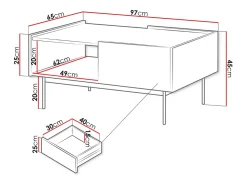 Mesa De Centro| Mesa de Centro AMBIHOME LORA - Caxemira, C97xA45xP65cm Castanho
