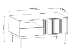 Mesa de centro AMBIHOME SAROSI - Carvalho, C106 x P64 x A53cm^ Mesa De Centro