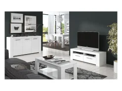 Clearance Calicosy Mesa de centro Ambit, elevável, branca, artik, design moderno, 43/54 x 102 x 50 cm Branco