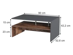 Mesa De Centro*Vicco Mesa de centro antracite 90x52.6x42.2 amato Cinza antracite