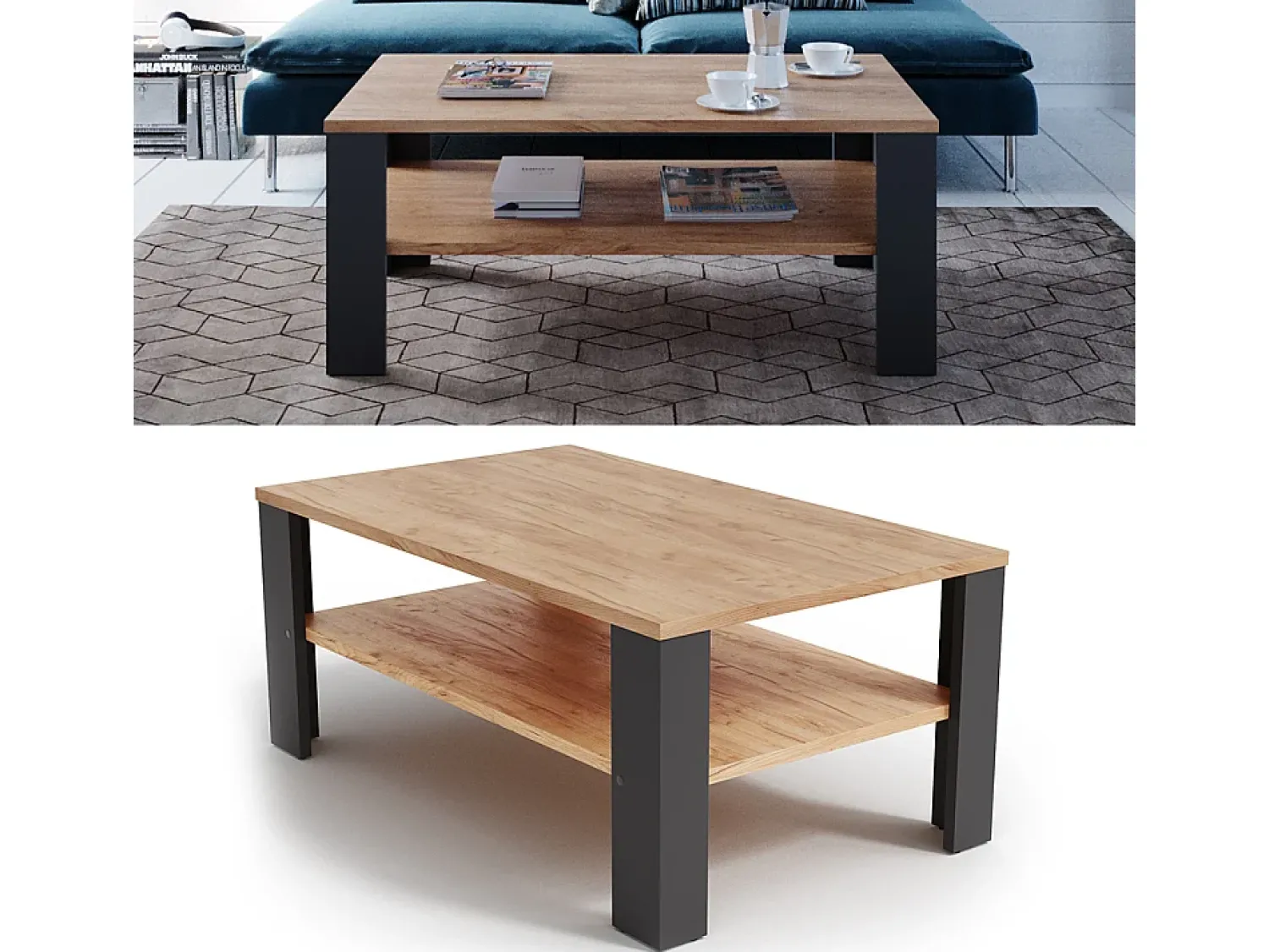 New Vicco Mesa de centro antracite 100x60x42 Cinza antracite