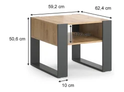 Mesa De Centro*Vicco Mesa de centro antracite 59.2x50.6x62.4 Cinza antracite