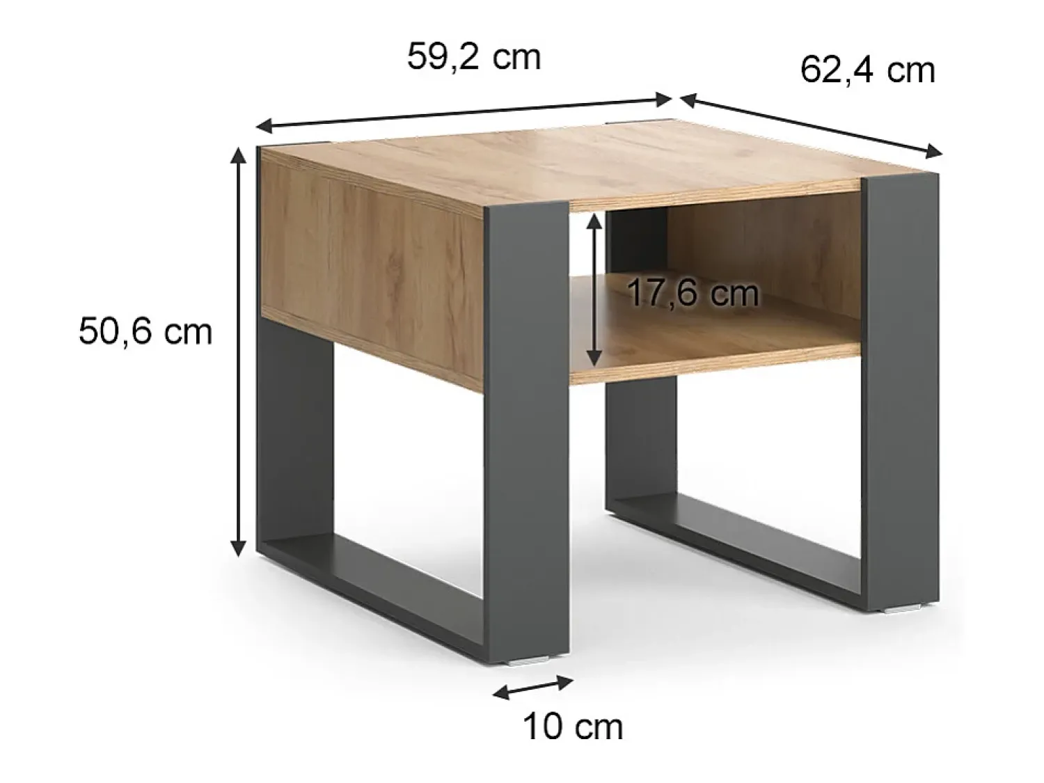 Mesa De Centro*Vicco Mesa de centro antracite 59.2x50.6x62.4 Cinza antracite