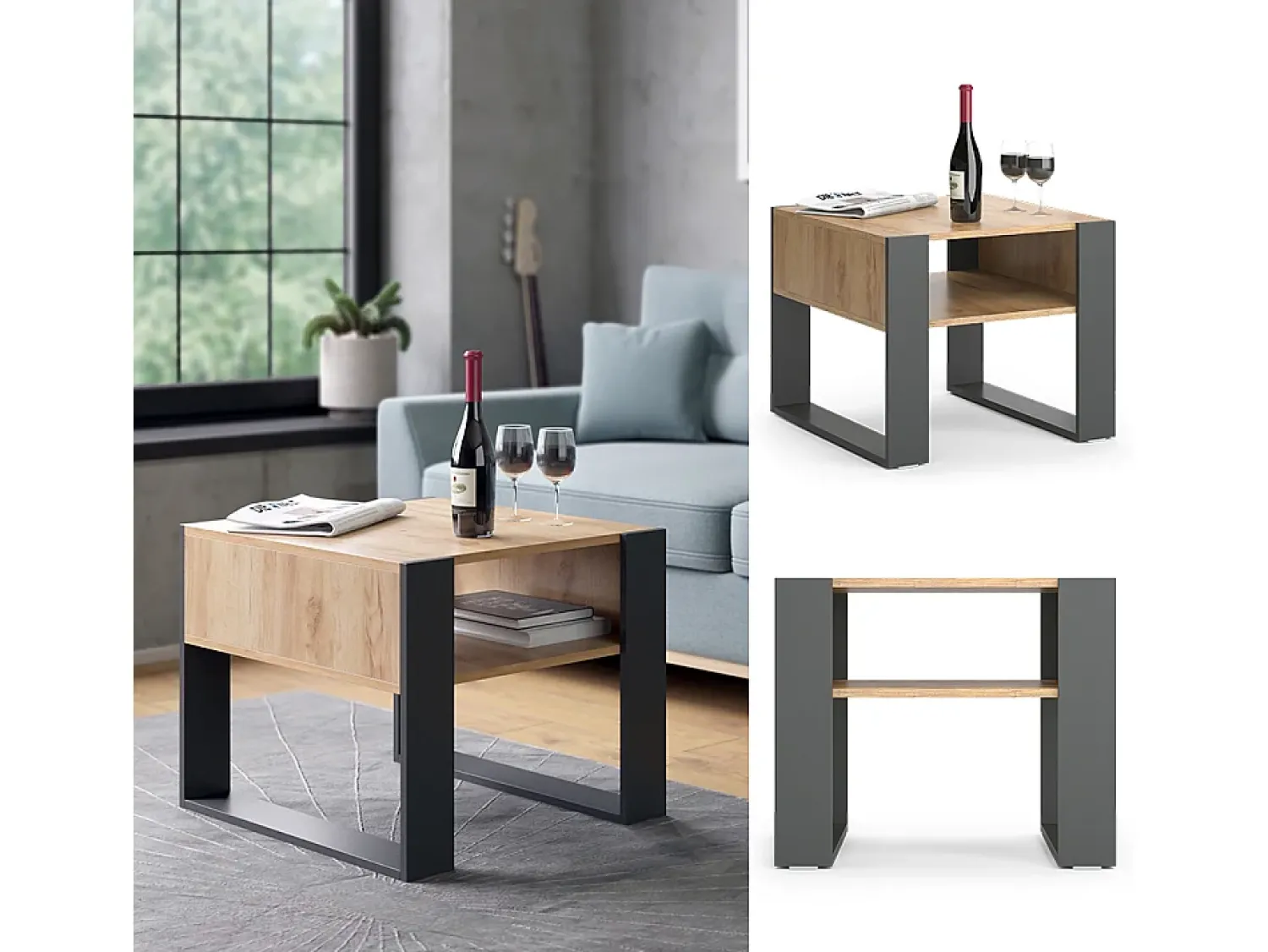Mesa De Centro*Vicco Mesa de centro antracite 59.2x50.6x62.4 Cinza antracite