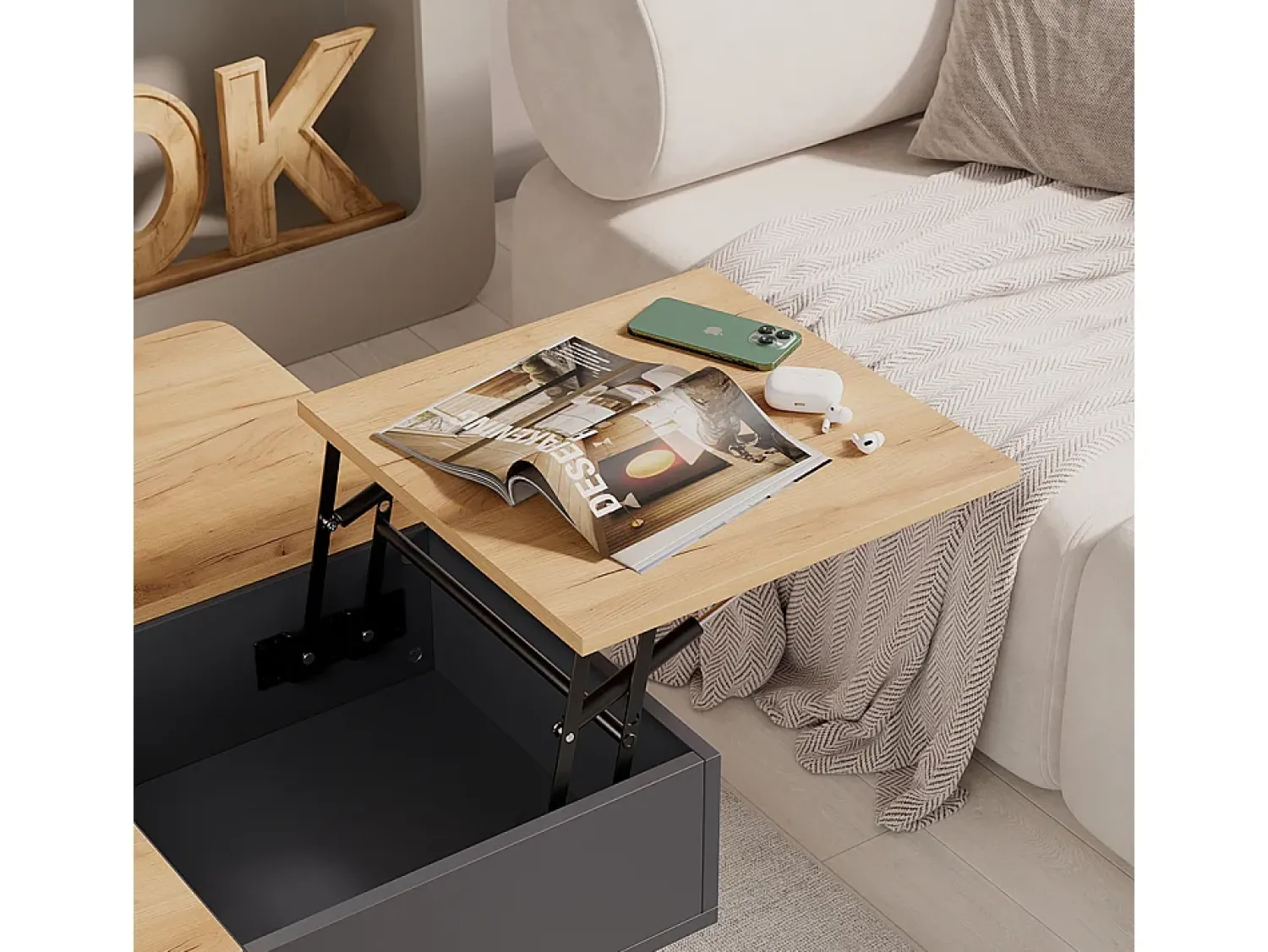 Mesa De Centro|Vicco Mesa de centro antracite 80x45x80 movira Cinza antracite
