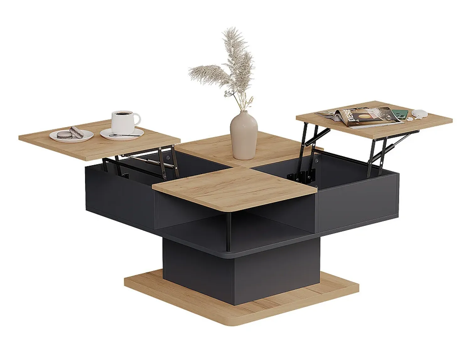Mesa De Centro|Vicco Mesa de centro antracite 80x45x80 movira Cinza antracite