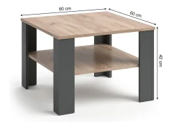 Mesa De Centro|Vicco Mesa de centro antracite 60x60x42 homer Cinza antracite