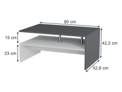 Mesa De Centro*Vicco Mesa de centro antracite/branco 90x52.6x42.2 amato Cinza antracite
