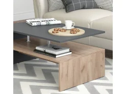 Mesa De Centro*Vicco Mesa de centro antracite/carvalho arenoso 90x60x42 amato Cinza antracite