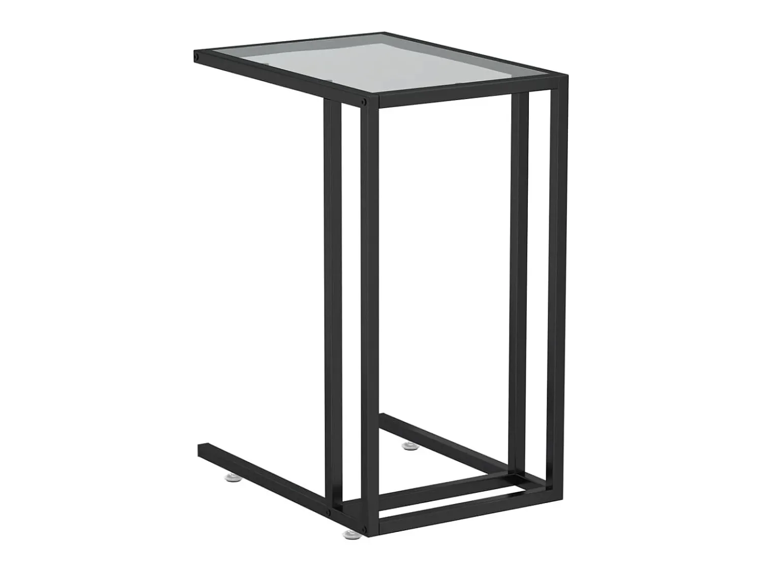 Mesa De Centro| Mesa de centro ao computador 50x35x65 cm vidro temperado PT569491 Preto