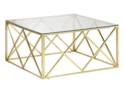 Mesa de centro aço inoxidável e vidro temperado PT790065^ Mesa De Centro