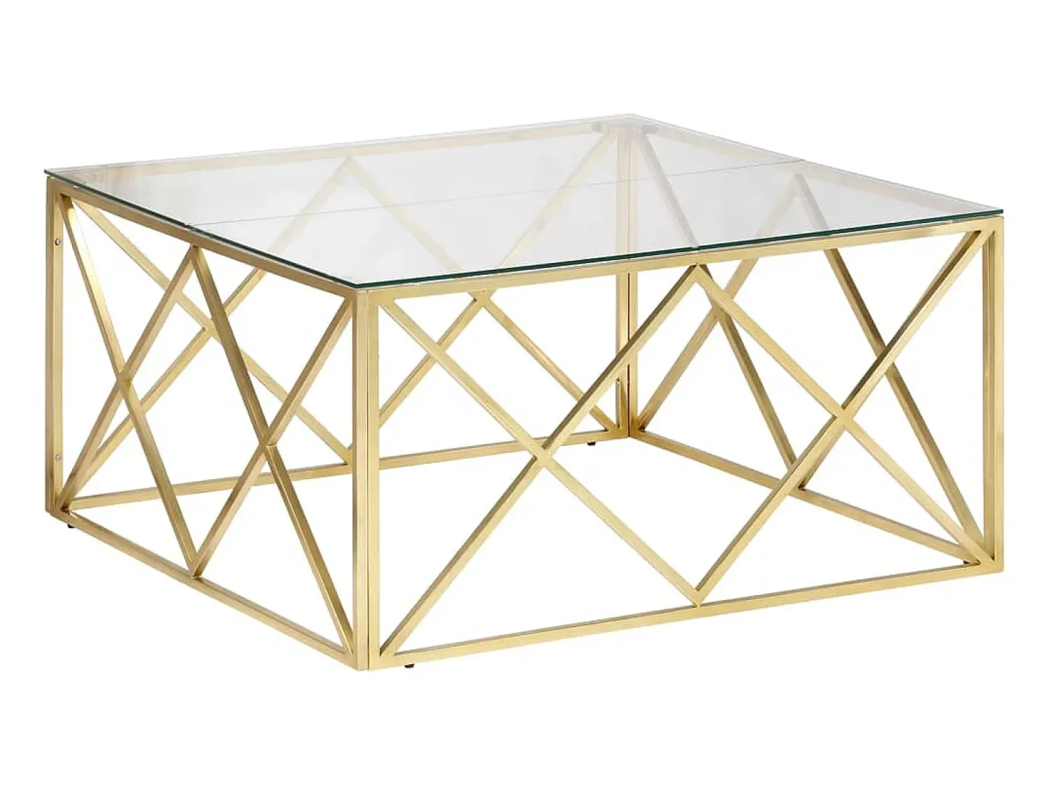 Mesa de centro aço inoxidável e vidro temperado PT790065^ Mesa De Centro
