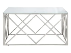 Best vidaxl Mesa de centro aço inoxidável e vidro temperado Prateado