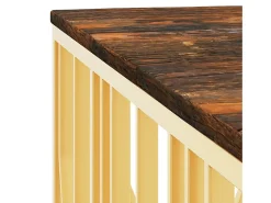 Mesa De Centro*vidaxl Mesa de centro aço inoxidável/madeira recuperada maciça Dourado
